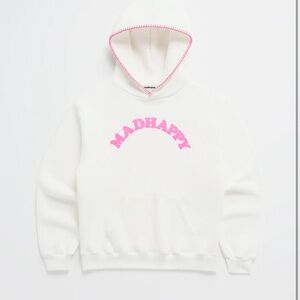 Madhappy white Hoodie with Pink Logo